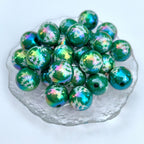 UV Plating Christmas Snowman Acrylic Beads 16mm Colorful 20pcs 4