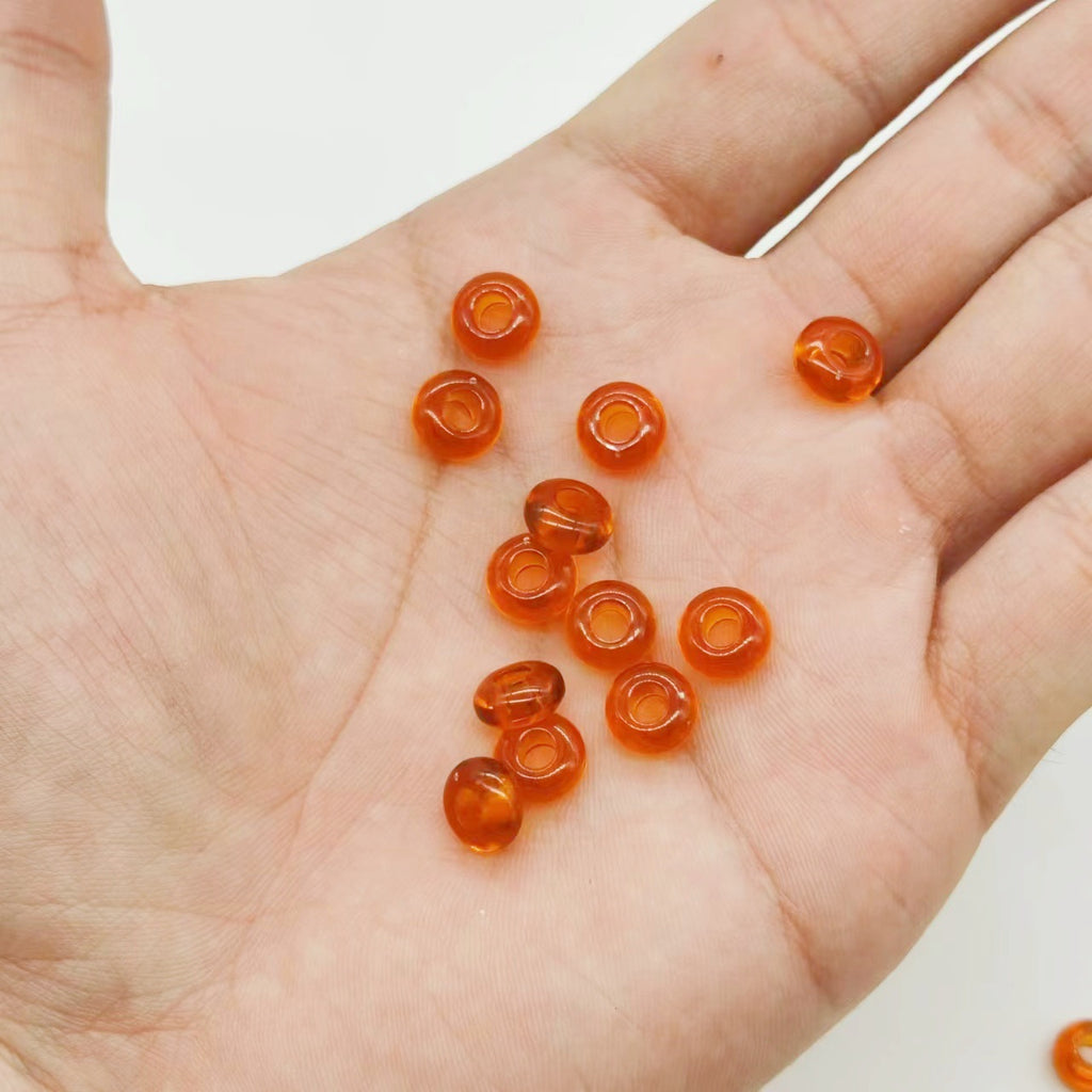 Acrylic Spacer Beads 8mm Amber Large Hole 100pcs 3
