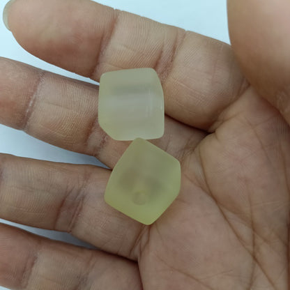 Rubberized Ice Texture Square Acrylic Beads 14mm Frosted Matte 100pcs 13