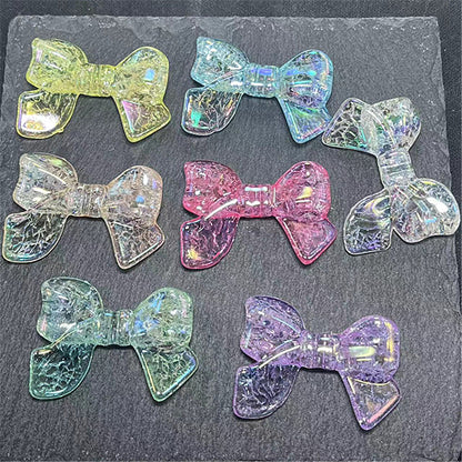Plating Crackle Butterfly Bow Acrylic Beads 22x32mm Translucent Pastel 100pcs 11