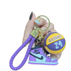 Basketball Shoe Keychain PVC Mini Sneaker Purple Yellow Black 5