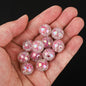 Plating Round Acrylic Beads 16mm Crackle Iridescent Pastel 50pcs 3