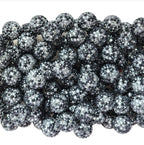 Rhinestone Bubblegum Beads 10-22mm White and Black Confetti 5pcs 2