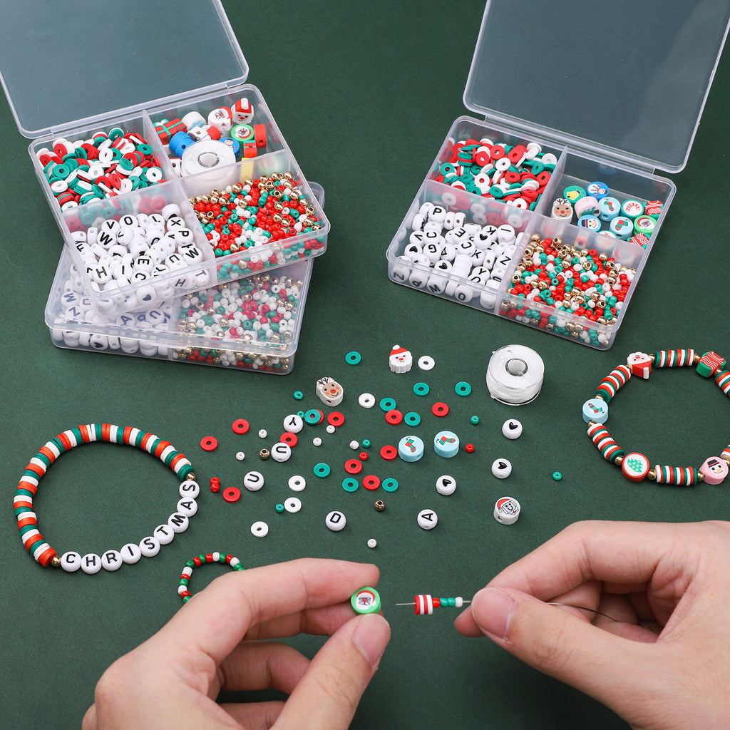 Christmas Heishi Clay Beads 6mm Festive Mixed Colors 1box 940pcs