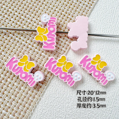 Signboard Metal Beads Painted Sanrio Series Colorful 10pcs 27