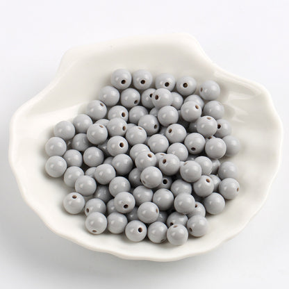 Solid Color Round Acrylic Beads 6mm Glossy Finish 600pcs 11