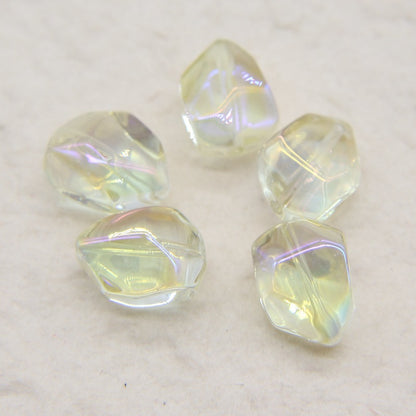 Electroplated Stone Shaped Glass Beads 17mm Vivid Colors 80pcs 10