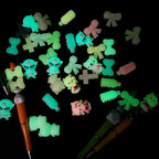 Silicone Focal Beads Cross Matte Speckled Glow in the Dark 20pcs 5