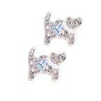 Double-Sided Cat Rhinestone Beads 22mm Full Pave Alloy 3pcs 5
