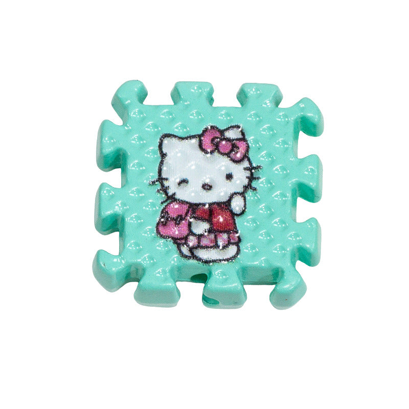 Hello KT Puzzle Acrylic Square Beads 18mm Colorful 10pcs 15
