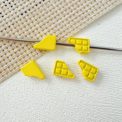 Round Metal Beads Baking Painted Smiling Chocolate Series 20pcs 16