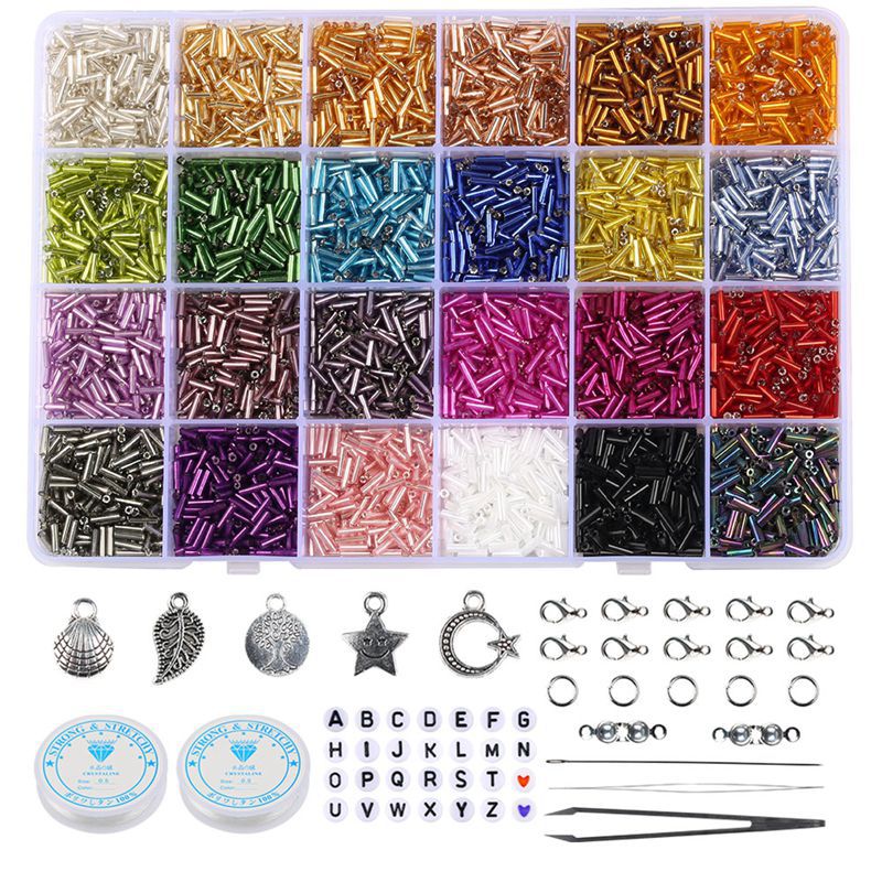 Transparent Seed Glass Beads 2mm 24 Vibrant Colors Glossy Finish 4