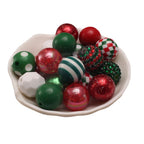Bubblegum Beads 20mm Red Green White Rhinestone Grid Chunky Mix 50pcs 5