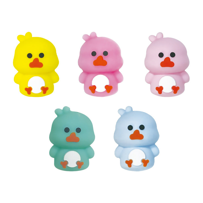 Silicone 3D Focal Beads Cartoon Chicken Rounded Body Design