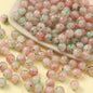 Gradient Crackle Round Glass Beads 10mm Pastel Mixed Colors 100pcs 3