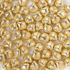 Lace Shell Acrylic Beads 12mm Gold Shimmer CCB Plastic 100pcs