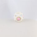 Pearl Encrusted Cube Clay Beads 20mm Rhinestone Accent 5pcs 6