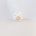 Pearl Encrusted Cube Clay Beads 20mm Rhinestone Accent 5pcs 6