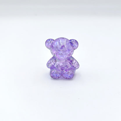 Crackle Bear Acrylic Beads 31mm Glossy Textured Pastel 5pcs 9