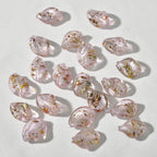 Lampwork Glass Beads Leaf Curled 14x21mm Translucent Vibrant 4pcs 6