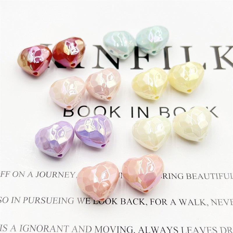 Light In The Dark Faceted Heart Acrylic Beads 20mm Pastel 10pcs 3