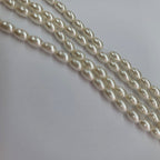 Oval Pearl Glass Beads 4mm 6mm 8mm Cream Pale Mint Smooth Finish 2
