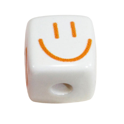 Colorful Smiling Face Acrylic Square Beads 14mm 10pcs 4