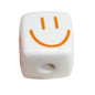 Colorful Smiling Face Acrylic Square Beads 14mm 10pcs 4