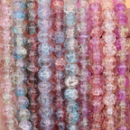Crackle Round Glass Beads 8mm Gradient Dual Color Translucent 100pcs