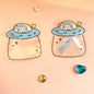 Transparent Zip Lock Bags Printed Flying Saucer and Milk Tea Cup 50pcs 10.5-11.5cm 4