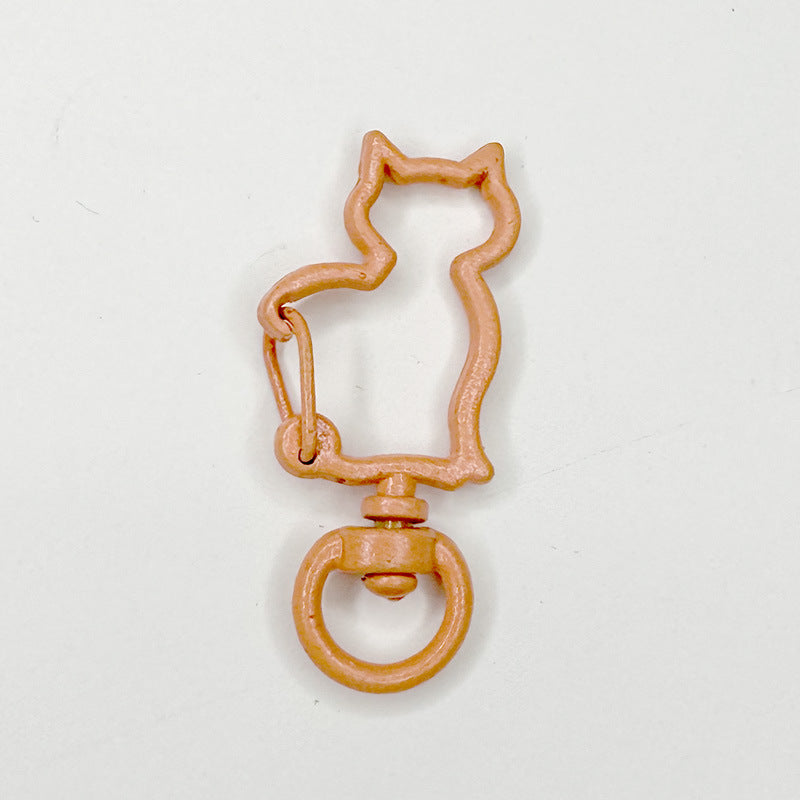 Zinc Alloy Kitten Shaped Colorful Buckle Keychain Clasps 20pcs 37mm 22