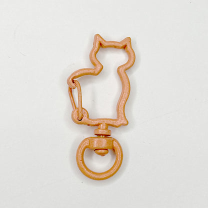 Zinc Alloy Kitten Shaped Colorful Buckle Keychain Clasps 20pcs 37mm 22