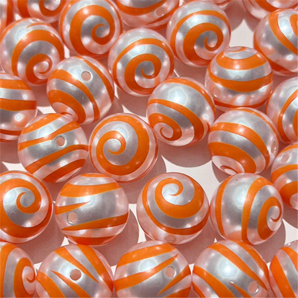 Imitation Pearl Swirl Acrylic Beads 16mm ABS Plastic Glossy 100pcs 7