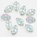 Czech Glass Leaves Glass Beads 7x11mm Electroplated 50pcs 6