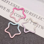 Alloy Gradient Pearlescent Star Trigger Spring Keyrings 4pcs 43mm 4