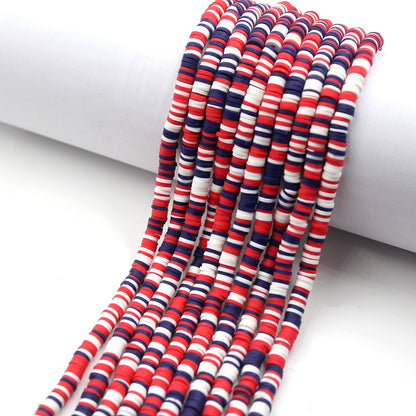 Flat Clay Beads 6mm Colorful Polymer Spacer Disc 10strands 32