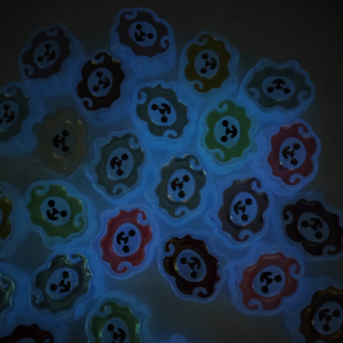 UV Plating Tiny Sheep Acrylic Flat Beads 24mm Glossy Face 50pcs 3