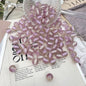 Transparent Glitter Powder Striped Resin Beads 8-10mm Mixed Colors 50pcs 7