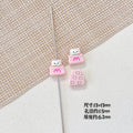 Cat and Bear Candy Painted Metal Beads 13 16mm Glossy 10pcs 3