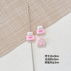 Cat and Bear Candy Painted Metal Beads 13 16mm Glossy 10pcs 3