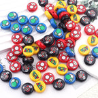 Flat Round Acrylic Beads 17mm Mario Print Colorful 50pcs 4
