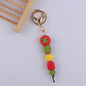 Cartoon Fruit Silicone Bead Keychain Fun Vibrant Colors 13