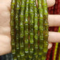 Transparent Bamboo Shape Glass Beads 6x12mm Glossy Finish 5 Strands 7