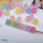 Transparent Square Acrylic Beads 7mm Crackle Texture 200pcs 11