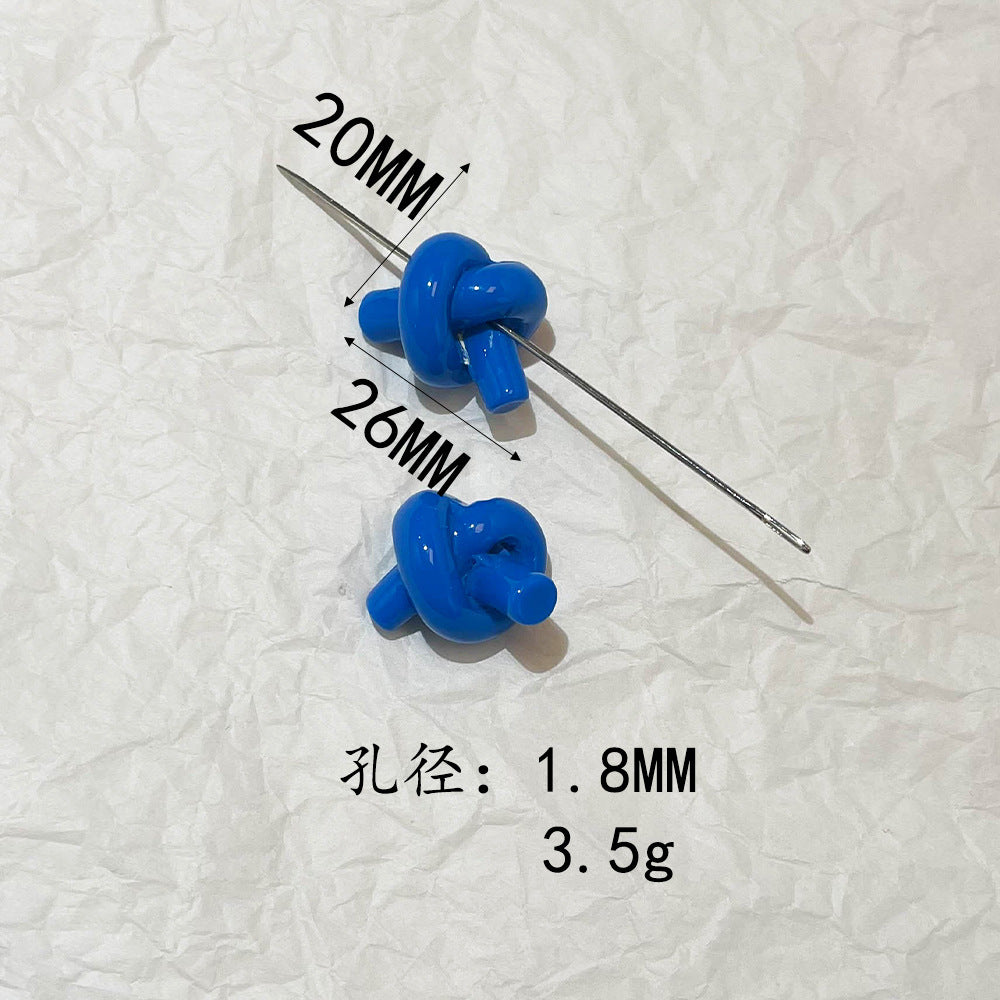 Painted Twist Knot Acrylic Beads 26mm Candy Color Glossy 50pcs 3