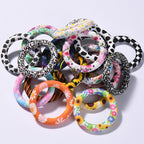 65mm Printed Silicone Beads Floral and Geometric Designs 2