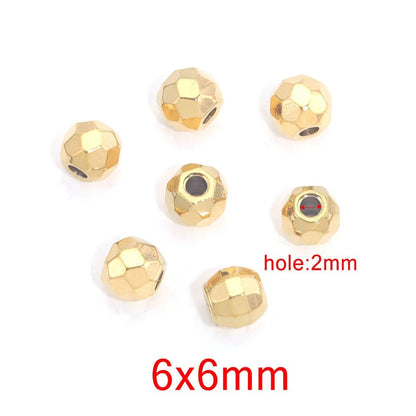 Stainless Steel Faceted Metal Beads 3-6.5mm Mixed Gold and Steel 10pcs 16