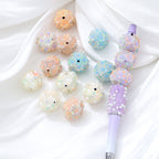 Floral Bubblegum Beads 20mm Glow In The Dark Matte Flower Ball 5pcs 2
