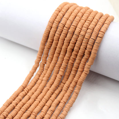 Flat Clay Beads 6mm Solid Color Polymer Spacer Beads 10strands 21