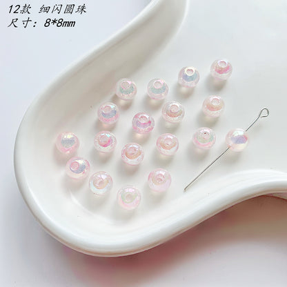 Pink Series Butterfly Flower Acrylic Beads Transparent 1pc 17